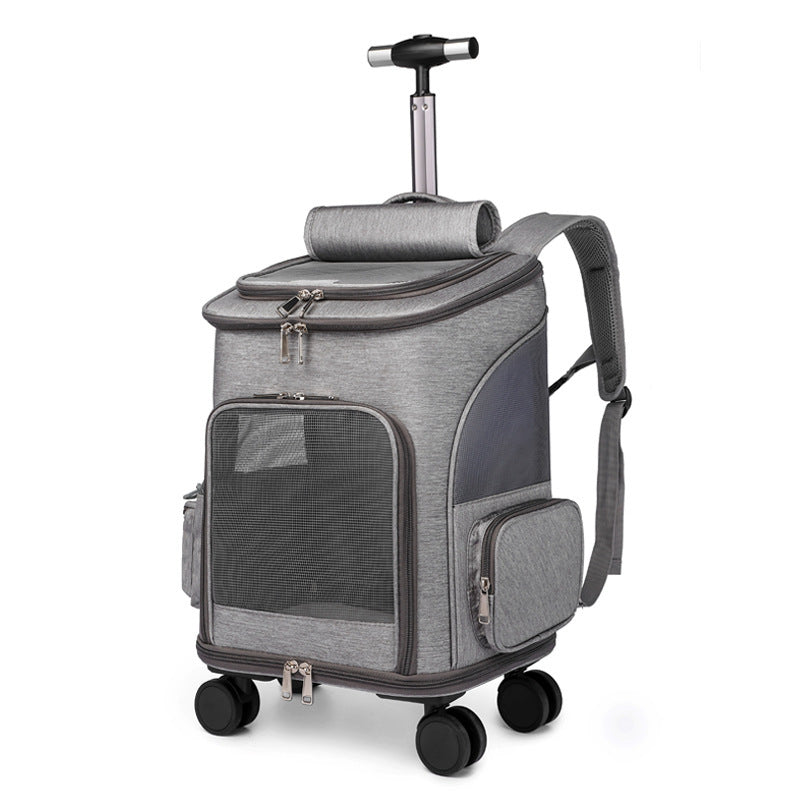 Portable Folding Trolley Pet Backpack Traveling Cat Backpack