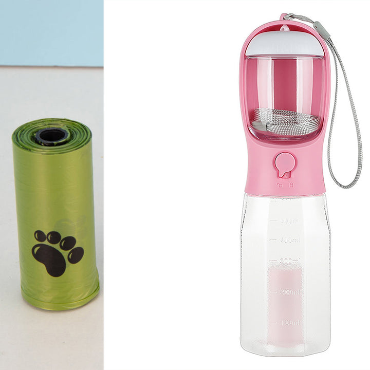 3-in-1 Leak-Proof Pet Water Bottle – Feeder, Drinker & Poop Dispenser