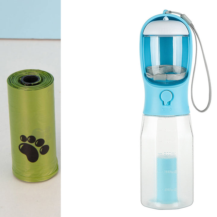 3-in-1 Leak-Proof Pet Water Bottle – Feeder, Drinker & Poop Dispenser